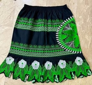 Nouvelle jupe décontractée pour femme, style hawaïen, broderie polynésienne, respirante, personnalisée, haute qualité, en Spandex/Polyester, coupe Empire - Product Image 3