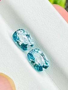 Zircon bleu naturel, pierres précieuses ovales à facettes, pierres en vrac pour la fabrication de bijoux, bagues, pendentifs, boucles d'oreilles, haute qualité - Product Image 1
