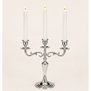 Wholesale 3 Arm <b>Silver</b> Candelabra Metal Candle Stand Elegant Baroque Aluminum <b>Candlestick</b> Holder for Wedding Table Centerpiece - Product Image 1