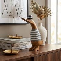 Sculpture décorative de canard en bois de bambou, artisanat Art Déco, écologique, personnalisable, pour anniversaire, salon, chambre, bureau
