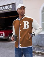 Veste de baseball Shuja Sports pour homme, coupe ample, col montant coupe-vent, avec patch personnalisé de haute qualité, style streetwear