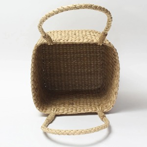 Set of 3 <b>square</b> seagrass <b>baskets</b> with handles Handmade Storage <b>Basket</b> Wholesale eco-friendly Made in Viet Nam - Product Image 4