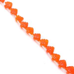 Perles en pierre de cornaline naturelle en forme de feuille, perles en pierre de cornaline sculptées à la main, fabrication de bijoux, perles en pierre de cornaline naturelle de 10-11 mm - Product Image 3