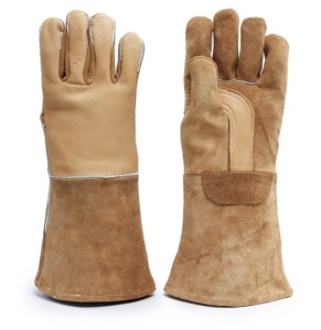 Guantes de Cuero Reforzado con Grano de Piel de Vacuno para Trabajo Pesado, Soldadura TIG, Protección Industrial para Manos, Algodón Ignífugo - Product Image 1