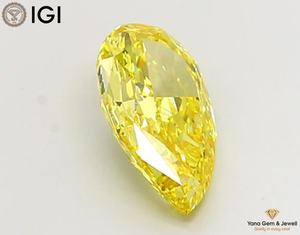 Diamante de Corte Pera de 4.00 Quilates, Cultivado en Laboratorio, Certificado por IGI, Color Amarillo Intenso, Claridad VS2, para Collar Solitario - Product Image 3