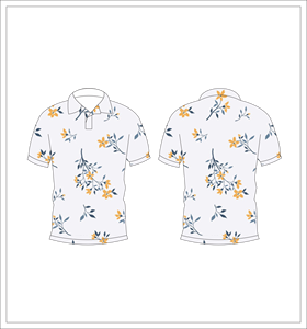 Polo Floral para Hombre, Estampado de Flores Blancas y Amarillas, Camisa de Golf Casual de Manga Corta para Verano, Ligera, Transpirable y a la Moda - Product Image 6