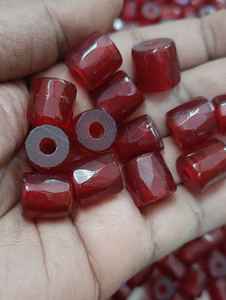 Cuentas de Vidrio Facetadas de Color Rojo Estilo Africano de 14 mm Hechas a Medida, Acabado Pulido Suave de Alta Calidad, Caja para Fabricación de Joyería - Product Image 2