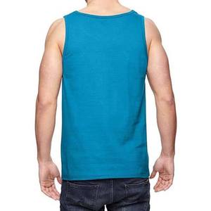 เสื้อกล้ามคอกลมสีเทอร์ควอยซ์สำหรับผู้ชาย แบบลำลอง ถักทอ สีพื้น ทรงพอดีตัว - Product Image 3