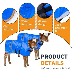 <b>Fleece</b> <b>Lined</b> Insulated Calf Coat <b>Waterproof</b> Reflective Strip Adjustable Livestock <b>Jacket</b> Goat Sheep Donkey Winter Blanket - Product Image 6