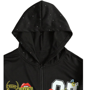 Ensemble de survêtement gothique Y2K personnalisé pour homme, imprimé squelette toile d'araignée, sweat à capuche et pantalon de survêtement, deux pièces, streetwear de haute qualité - Product Image 5