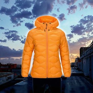Chaqueta de Plumón con Capucha para Hombre, Color Naranja, Cierre de Cremallera, Resistente al Viento, Estilo Casual para Invierno, Corte Regular, Exterior de Poliéster - Product Image 5