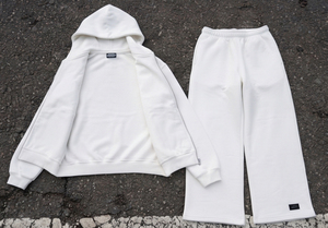 Ensemble sweat à capuche et pantalon de jogging surdimensionné à jambe large, brodé, délavé à l'acide, avec fermeture éclair, pour l'hiver, fabriqué sur mesure - Product Image 2