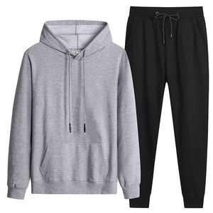 Conjunto de Sudadera con Capucha y Pantalones Deportivos, Media Cremallera, Transpirable, Corte Holgado, Unisex, Invierno, Color Liso, Venta al por Mayor, 100% Algodón - Product Image 6