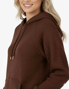 Sudadera Larga Oversize de Invierno para Mujer, 100% Algodón, Forro Polar Suave, Estilo Relajado, Casual, Moda Urbana, Acogedora, con Logotipo Frontal - Product Image 4