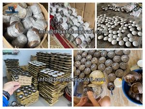 Envío Rápido, Auténtico Tazón Vietnamita de Cáscara de Coco Natural Lacada, Venta al por Mayor, Tazón de Nácar - Product Image 4