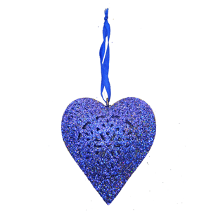 Adorno Metálico Colgante con Corazón de Purpurina Plateada para Decoración de Árbol de Navidad, Decoración Festiva para el Hogar y Colgante de Regalo - Product Image 3