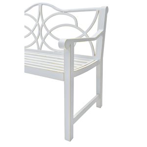 Panca da Esterno per Giardino e Patio con Schienale e Braccioli, Struttura in Ferro e Acciaio, Seduta a Doghe per Parco, Cortile, Portico - Panche da Esterno - Product Image 4