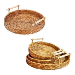 Handwoven RATTAN TRAY <b>FRUIT</b> <b>STORAGE</b> BASKET with Handles Gift, Serving & Home Decor Multipurpose Serving & <b>Storage</b> Tray - Product Image 1