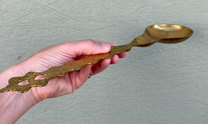 Ensemble d'ustensiles vintage en laiton avec poignées décoratives, spatule, fourchette, cuillère, ustensiles en métal résistants à la rouille - Product Image 5
