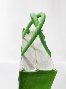 Sacs de courses en jute écologiques à imprimés animaliers, fermeture éclair, logo personnalisé imprimé, poignée en sangle de coton réutilisable, URBAN TOTE - Product Image 4