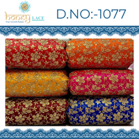 Tissu Premium Fendy Honey Lace Georgette Non-tissé Polyester/Nylon/Métallique Brodé de Perles Florales pour Accessoires de Mariage Garçons