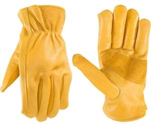 Guantes de Seguridad Industriales EN420 de Cuero Vacuno, Reforzados en la Palma, Resistentes a Cortes, Antideslizantes y al Calor - Product Image 4