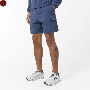 Conjunto Deportivo Azul para Correr, Chaqueta Ligera con Capucha y Cordón Ajustable, Pantalones Cortos, Cortavientos de Verano, Ropa de Entrenamiento Deportivo - Product Image 2