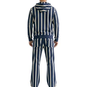 Streetwear Cotton Breathable Baggy Tracksuit Vertical Striped Zip Up Cotton Heavy Tracksuit <b>Set</b> Premium Cut And <b>Sew</b> Tracksuits - Product Image 2