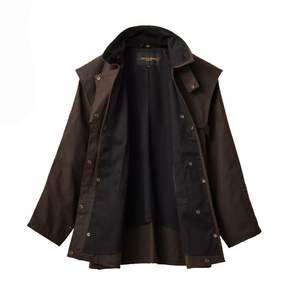 Manteau long d'équitation en cuir huilé/ciré pour homme adulte, imperméable, très vendu - Product Image 2