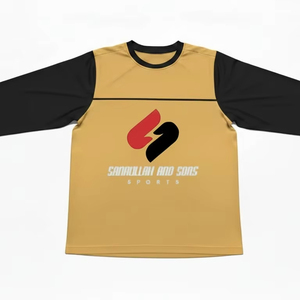 T-shirt de sport à manches longues pour hommes, respirant, en polyester, décontracté, pour l'entraînement, design uni personnalisé, vente en gros - Product Image 1