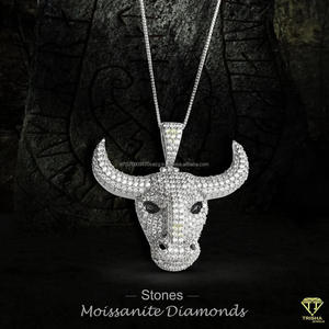 Designer Animal <b>Head</b> Pendant Necklace With Moissanite Diamonds Solid Silver Iced Out Streetwear Jewelry <b>Style</b> - Product Image 3