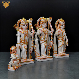 Marble Ram Darbar Statue 12 Inch | Ram Sita Lakshman Hanuman Idol | White Marble Ram Darbar | MALIYAS Jaipur - Product Image 3