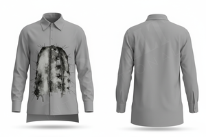 Camisa de Vestir de Manga Larga con Botones para Oficina, con Estampado Artístico Abstracto, Corte Ajustado Informal, Camisa de Vestir de Moda Urbana para Hombre - Product Image 3