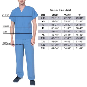Tenues médicales d'hôpital pour hommes, blouses de médecin 100% coton, séchage rapide, respirantes, de haute qualité, ensembles d'uniformes chirurgicaux pour infirmiers - Product Image 2