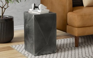 Polished Edge Modern Coffee <b>Table</b> Minimalist Design Handmade Living Room Furniture Geometric Shape Dark Gray Finish - Product Image 3