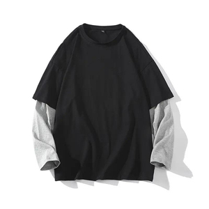 Camiseta Unisex de Manga Larga, Corte Regular, 100% Algodón Jersey, Teñido Liso, Transpirable, Ecológica, Antiarrugas, Cuello Redondo, Doble Capa, MOQ Bajo - Product Image 5