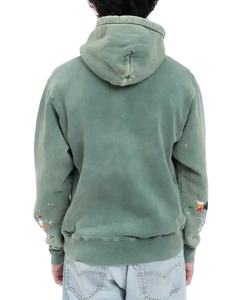 Sudaderas con capucha de invierno con lavado ácido para hombre, ropa de calle de algodón 100%, ropa transpirable con hombros caídos, ropa de calle al por mayor disponible - Product Image 2