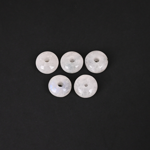 Perles de pierre de lune arc-en-ciel naturelle, rondes et lisses, 14x8x3 mm, pour la création de bijoux - Product Image 3