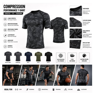 Chemises de compression pour hommes grande taille, dernier design, manches courtes, décontractées et confortables - Product Image 5