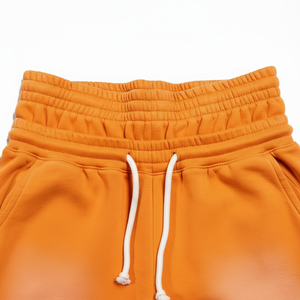 Shorts en coton pour hommes personnalisés en gros, style rétro délavé, double taille, effet pulvérisé arc-en-ciel, décontracté, streetwear d'été - Product Image 4