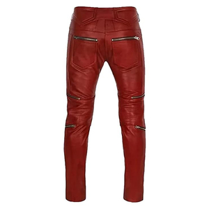 Pantalones de Motocicleta para Hombre, de Cuero Genuino, Resistentes al Viento, Transpirables, Impermeables, Tallas Grandes, Hechos en Pakistán - Product Image 3