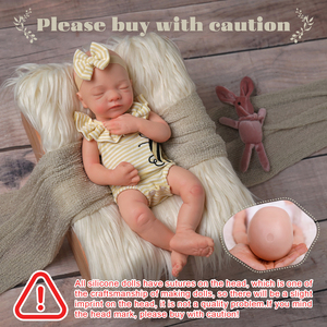 Poupées reborn en silicone intégral Babeside RTS Aurora de 16 pouces, bébé fille endormie, poupée en silicone platine, livraison rapide - Product Image 5