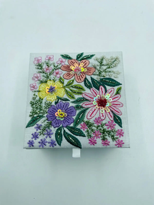 Caja de Joyería Bordada con Diseño Floral Rectangular Negro, Estilo Vintage, Cierre con Tapa para Guardar Joyas - Product Image 6