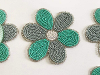 Ensemble de sous-verres perlés faits à la main, design bohème, yeux, lèvres, cactus, palmier, en toile durable, diamètre 300 mm, pour table décorative