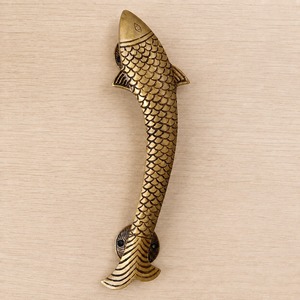 Poignée de porte décorative en laiton SHUBHAM, motif écailles de poisson, accessoire de mobilier vintage pour entrée de maison - Product Image 4