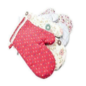 Custom 100% Organic Cotton Oven Mitts Quick Dry Washable Fashionable New Design Kitchen Heat Resistant Printed Linen - Product Image 4