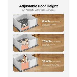 Box per Parto Regolabile per Cani 48 X 48 X 18.1 Pollici, Recinto per Cuccioli in PVC con Tappetino Anti-Urto Lavabile - Product Image 4
