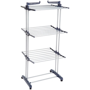 Tendedero de ropa de 3 niveles con ruedas, diseño de última generación, tendedero móvil para interiores, plegable, con opción de personalización. - Product Image 1
