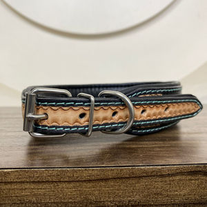 High Quality Heavy Duty Hand <b>Tooled</b> <b>Leather</b> Training Dog Collar with Silver Buckle Adjustable & Durable for Small to Large Pets - Product Image 6