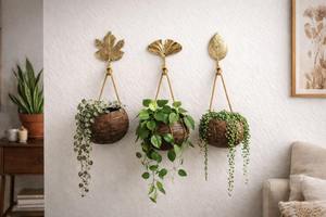 Crochet mural élégant en forme de feuille, support décoratif en métal adapté pour accrocher des bijoux, des chaînes, des ceintures et des accessoires de mode - Product Image 3